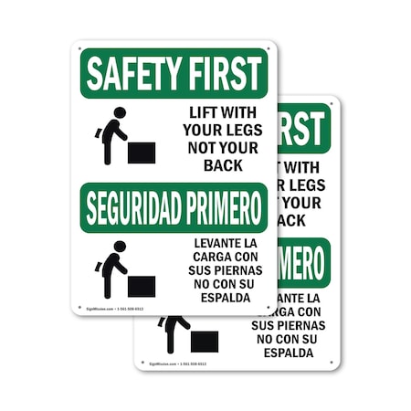 Signmission Safety Culture Sign, 12 in Width, Aluminum, Rectangle, Bilingual OS-2PACK-SF-A-1218-L-10825